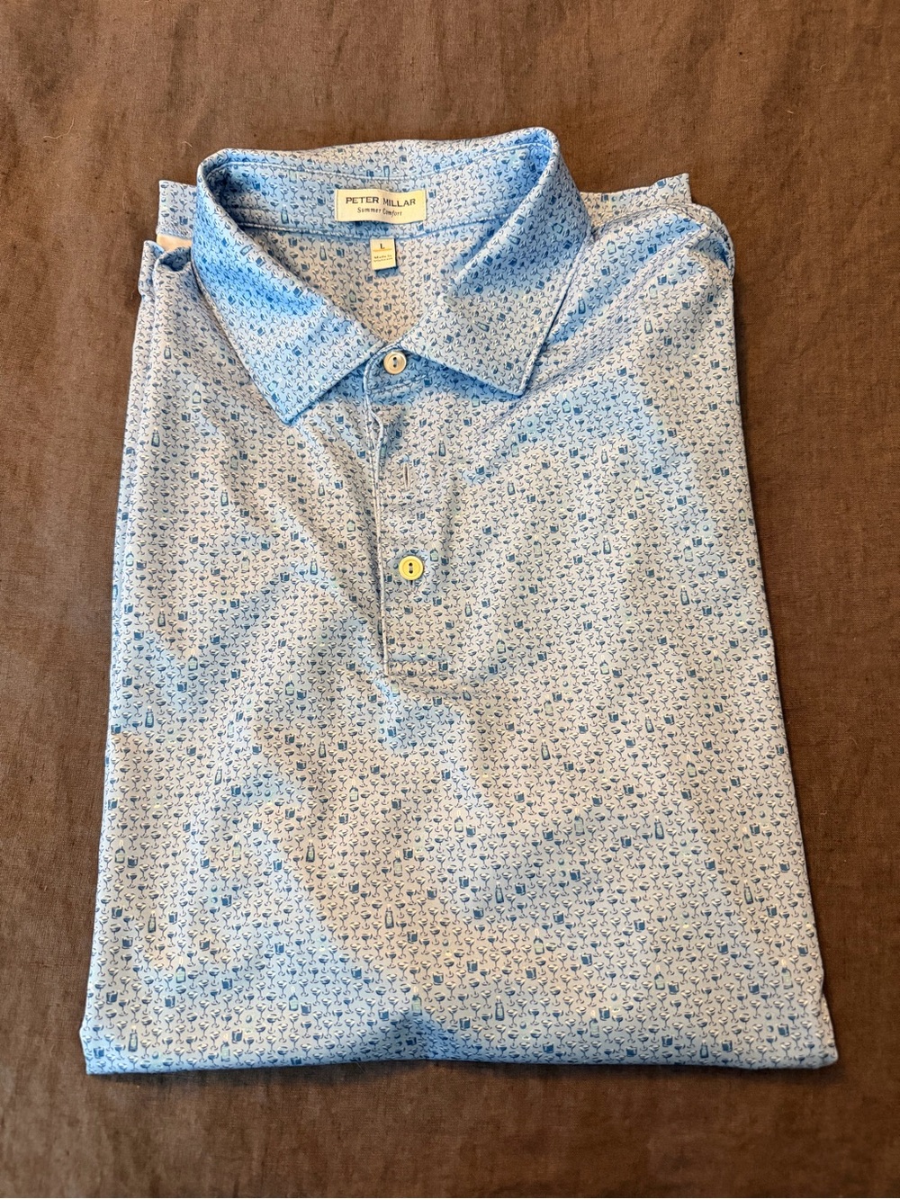 Peter Millar Performance Jersey Summer Comfort Polo Shirt (L) NWOT